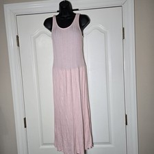 Everlane Ribbed Knit Tank Dress Midi Pink Sleeveless Casual Size S Princess
