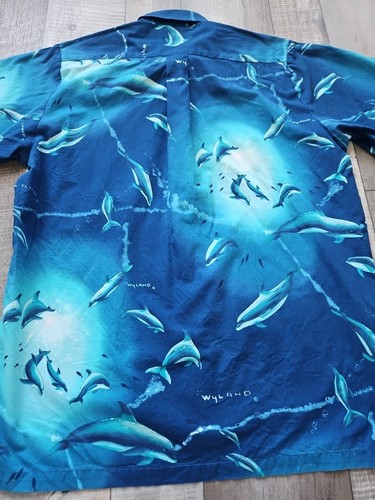 Wyland Dolphin Print Button Up Shirt Size L Read Descript - Picture 11 of 14