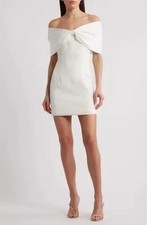 New Sonya Moda White Belluno Off the Shoulder Minidress Size Medium $348
