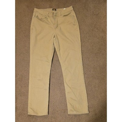 Lee Women's Khaki Jeans Straight Leg Tan Denim Casual Workwear Classic Fit