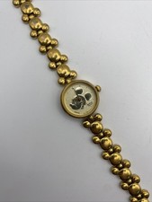 Vintage Lorus Mickey Mouse Watch V401-1720 For Women Gold Tone New Battery 6  