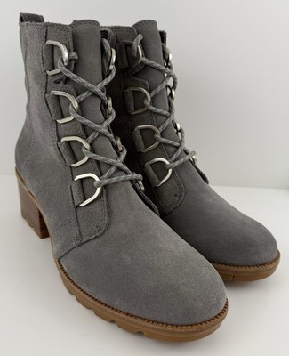 Sorel Cate Lace Boot Gray Size 8.5 Heeled Boot Waterproof