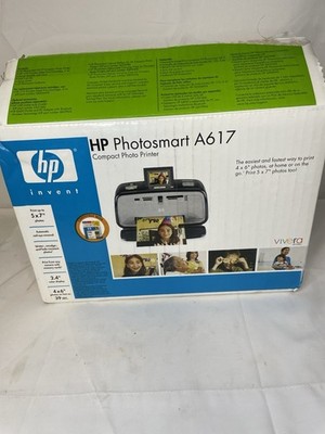 New HP Photosmart A617 Compact Photo Printer 5X7 4x6 Photos Factory Sealed