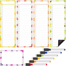 - 4" X 12" Magnetic Dry Erase to Do List Set, 11 Pack, Fruit Style, 4X Dry Erase