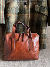 FOSSIL SYDNEY Satchel bag in Rich Chestnut brown leather/Fossil Dust bag /Size M