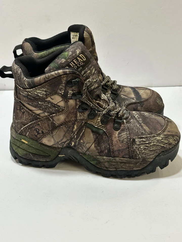 Botas Camufladas Red Head Talla 5y Botas Impermeables Madera Verdadera Excelente Foto 3 de 4
