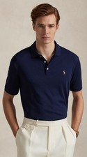 NWT Polo Ralph Lauren Big  Tall NAVY BLUE Soft Cotton Short Sleeve Polo Shirt
