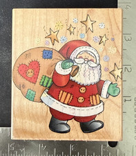 Hero Arts - Patchwork Santa H1808 - 4.75x3.25 Christmas Rubber Stamp