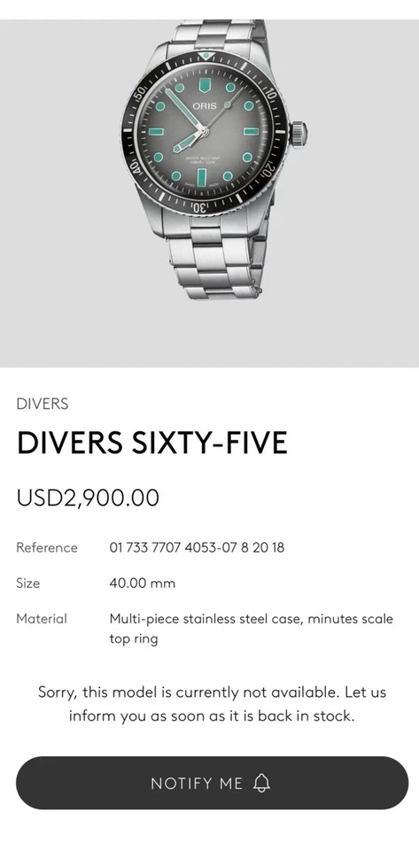 Reloj Oris Divers Sixty Five 65 gris verde brillante 40 mm 100M + sombrero GRATIS precio de venta sugerido por el fabricante $2900 Foto 2 de 4