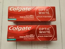2× Colgate Optic White Stain Fighter Fresh Mint Toothpaste 4.2 fl oz Exp 03-2027
