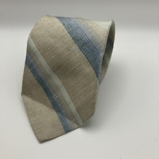 Andhurst Mens Necktie Tie Silk Linen Tan Blue...