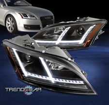 For 08-15 Audi TT [HID/Xenon] LED Tube Sequential Projector Headlight Lamp Black