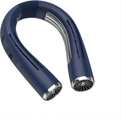 Tragbarer Nackenventilator Kühlplatte USB-C Wiederaufladbar 6000mAh Tragbar Blau