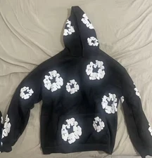 Denim Tears Set Hoodie and Sweatpants Comfy Black and White Men Size Large