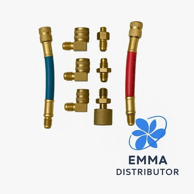 EVERWELL Universal A/C Automotive Air Conditioning Flushing Adapter Kit 8pcs.