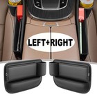 2x Black Car Accessories Seat Gap Filler Storage Box Phone Holder Organizer Bag