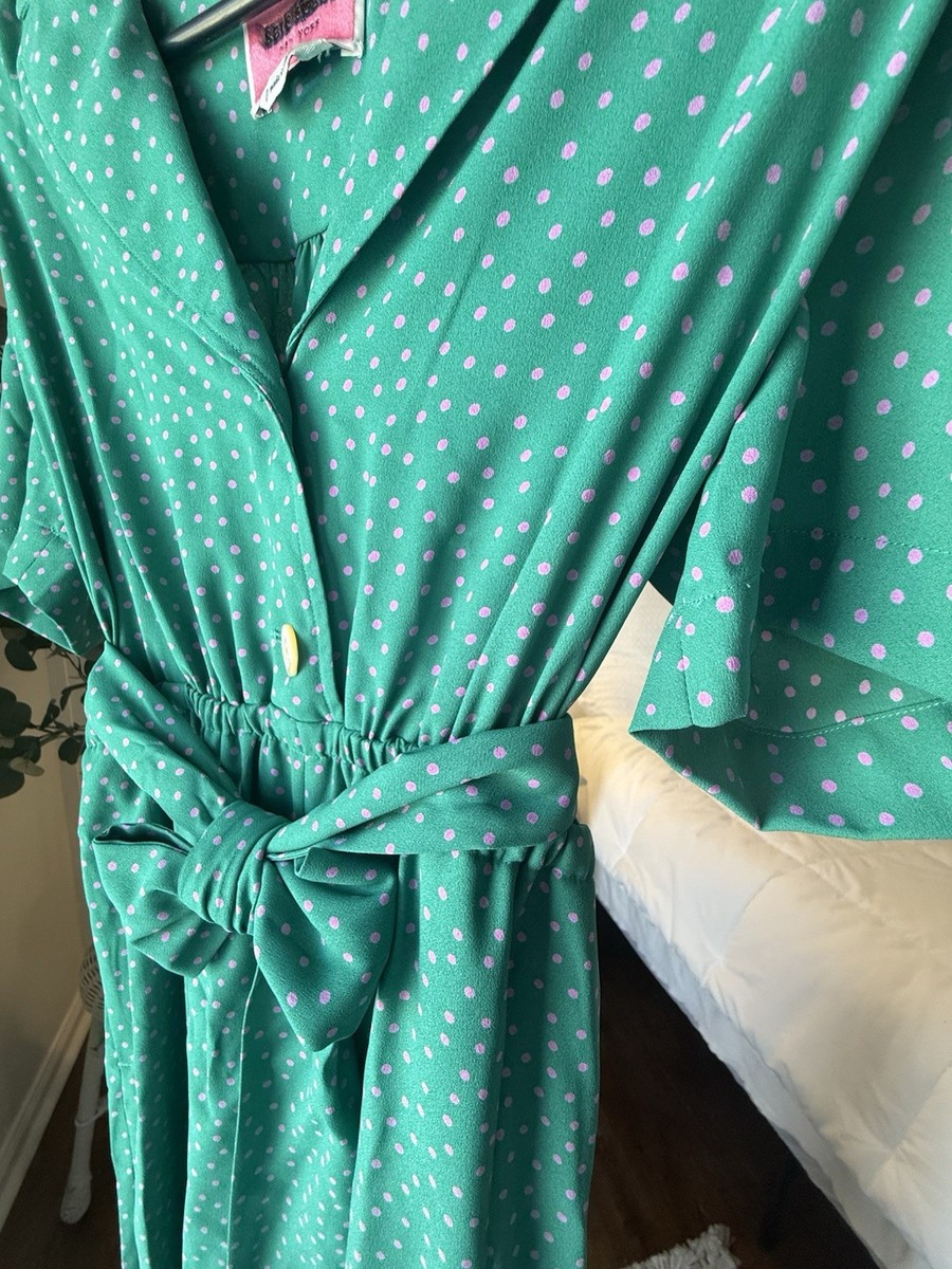 green emerald velvet dress Green Polka Dot Kennedy Midi Dress