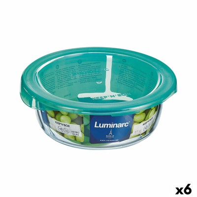 Runde Lunchbox mit Deckel Luminarc Keep'n Lagon 13,5 x 6 cm türkis 680 ml Gla