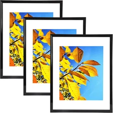 9X12 Picture Frame Black Set of 3, Display Pictures 9X12 Certificate Document Di