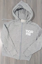 tiger friday dancewear child medium zip up hoodie grey