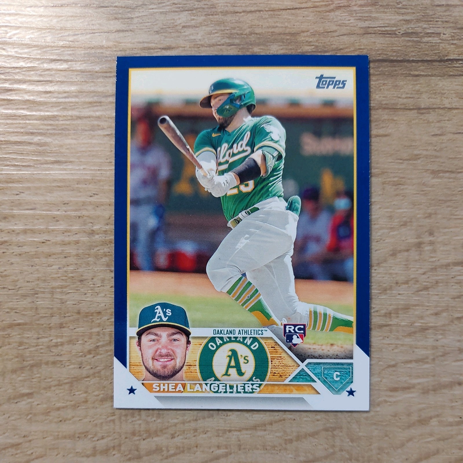 Royal Blue 2023 Topps Shea Langeliers RC Oakland Athletics Rookie #127