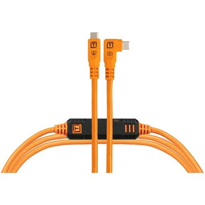 Tether Tools TetherPro Optima 10G 15' USB-C Straight to USB-C Right Angle Cable,