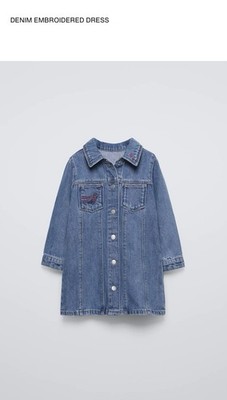 Denim Emproidered Girl's Dress 2-3 Years