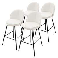 4Er Set Barhocker Tresenhocker Barstuhl Mit RüCkenlehne Hocker Tresenstuhl Beige