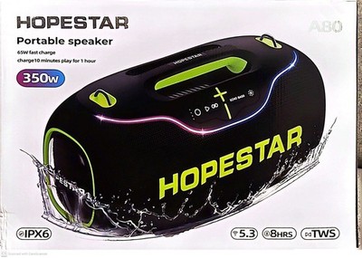 Hopestar A80 350W Bluetooth Boombox 30000mAh Fast Charging Black waterproof 