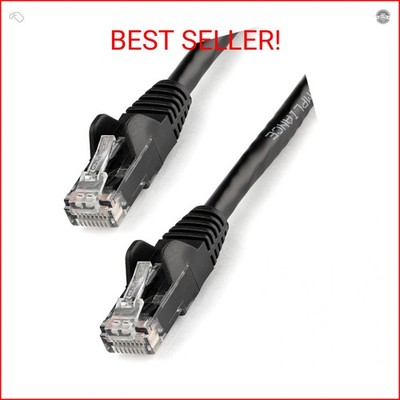 StarTech.com 8ft CAT6 Ethernet Cable - Black CAT 6 Gigabit Ethernet Wire -650MHz