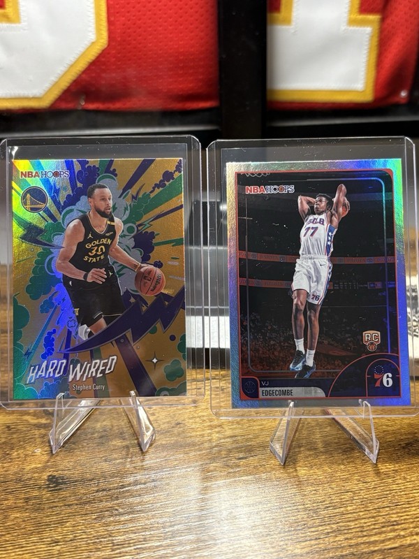 2025 Topps NBA Hoops VJ Edgecomb, Steph Curry