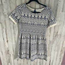 Isani For Target Blue Geometric Patterned Fit & Flare Dress
