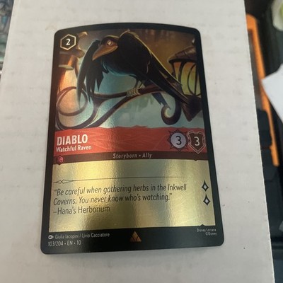 Diablo Watchful Raven 103/204 Whispers in the Well Disney Lorcana Cold Foil