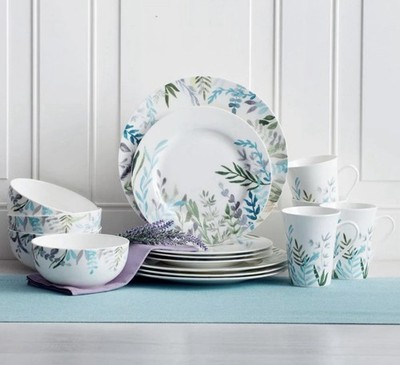 NIB Mikasa Monet Jardin Dinner Set of 16 Plates Mugs Bowls Bone