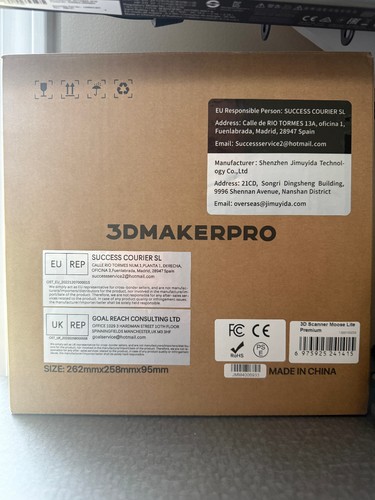 Moose 3DMakerpro Handheld 3D Scanner & Calibration Plate, Tripod, Power Adapter