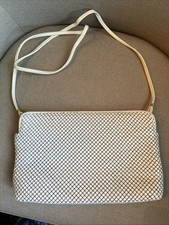 Vintage Whiting And Davis White Metal Mesh Purse Evening Shoulder Bag