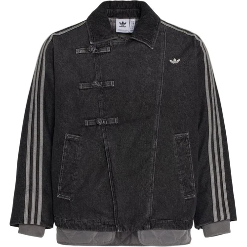 adidas Originals Men's Black Denim Jacket Three Stripes Chinese Style KR5066