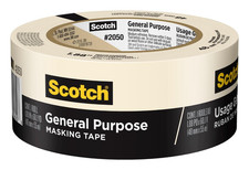 Scotch General Purpose Masking Tape, 2 Inch Wide, 1 Roll, 2050