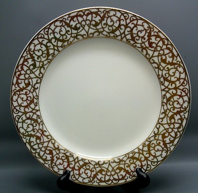 American Atlier FLORENTINE SCROLL RED Dinner Plate sold in setsof THREE