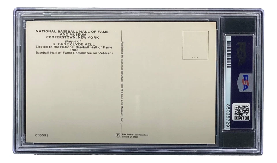 George Kell Signed 4x6 Detroit Tigers HOF Plaque Card PSA/DNA 8502729 - Image 2 of 4