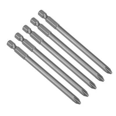 5pcs 1/4'' Hex Shank Magnetic Phillips Head Screwdriver Bit S2 High Alloy Steel