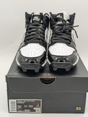 Air Jordan 1 Mid Youth Cleats Black White Panda HF6883-101 Kids