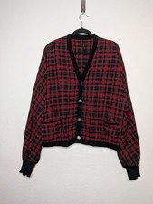 Pendleton Mens Wool Heritage Academia Holiday Red Black Plaid Grandpa Cardigan M