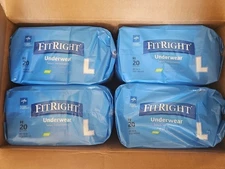 80 Count FitRight Adult Incontinence Underwear SIZE LARGE Medline NEW