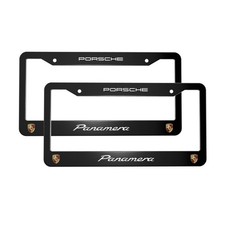 Porsche 2 Pack Stainless Steporschel Rust-proof License Plate Frame Holder Black