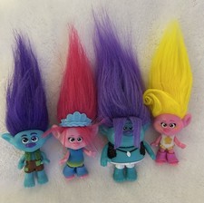 Troll  s Band Together Dolls Lot Of 4 Poppy Viva Branch  Bruce Lot Preowned