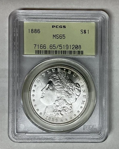 Morgan Silver Dollar  1886-P  MS65 (OGH)  Blast White Beauty/Strong Strike