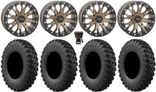 System 3 SB-4 Bronze (4+3) 14" Wheels 28" MotoRally Tires Kawasaki Teryx Mule