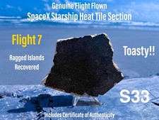 SpaceX Starship Flight 7 Ragged Islands Recovered Epic S33 Tile Relic & Extras