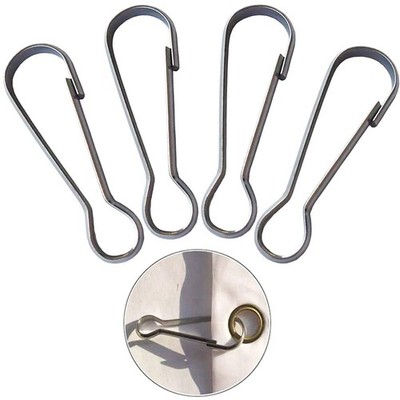 Huouo 6 Pcs 2 Inches Flag Pole Snap Clip Hooks Stainless 6 2'', Silver 